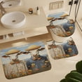 thumbnail image 6 of Farmhouse Highland Cow Funny Cattle And Flower 4PCS Shower Curtain Sets with Rugs with Non-Slip Bath Mat Toilet Rug，72" X 72", 6 of 8