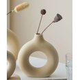 thumbnail image 5 of Taiyu 1 Uds florero de cerámica beige florero de arte decorativo moderno florero circular Sincero Electrónica, 5 of 5
