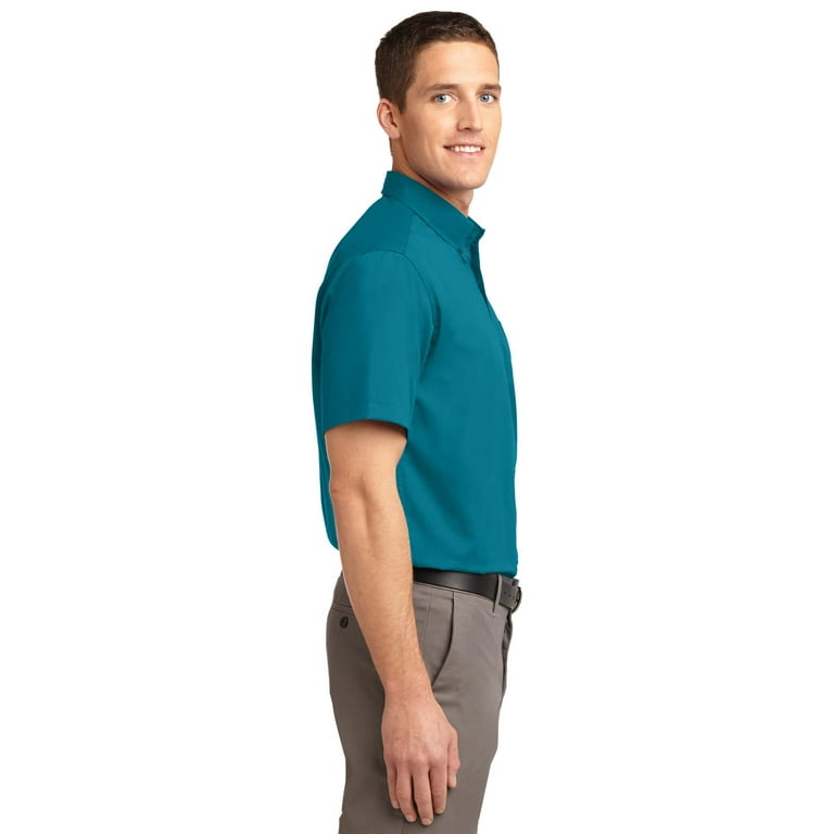 Port Authority Tall Short Sleeve Custom Easy Care Shirts, Teal Green