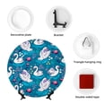 thumbnail image 4 of Kdxio Swan On The Pond Bone China Decorative Plate Ceramic Decorative Plate for Home Office Wall Stand Decorative Plates for Home Bedroom-8in, 4 of 6