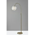 thumbnail image 2 of Adesso Magnolia 61.75" Antique Brass Task Floor Lamp with White Glass Shade, 2 of 5