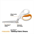 thumbnail image 2 of Fiskars 8-Inch RazorEdge Fabric Shears for Tabletop Cutting, White Sewing Scissors, 2 of 11