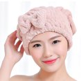 thumbnail image 2 of sweethay Gorro de ducha de pelo de secado rápido para mujer, gorro de secado de pelo absorbente, toallas de poliéster para adultos, gorro de Sombreros caqui, 2 of 4