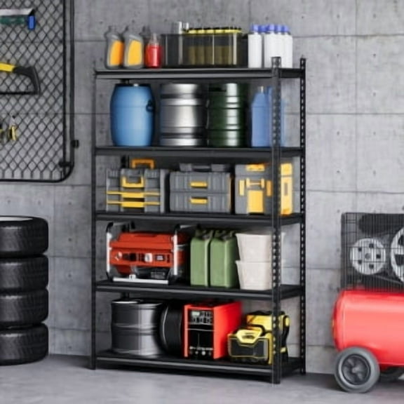 Garage Shelving,3/5 Tier Metal Shelving Unit,Adjustable Storage Shelves Rack,3850LBS Heavy Duty Garage Shelves,Office,Warehouse,Basement,48"x16"x72"