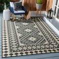 thumbnail image 4 of SAFAVIEH Veranda Magna Geometric Indoor/Outdoor Area Rug, Ivory/Blue, 3' x 3' Round, 4 of 5