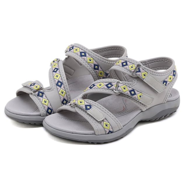 IUJSOY Sandales de Randonnée pour Femmes Chaussures de Marche Confort Ajustables Été Plage Légères Chaussures d'Eau