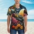 thumbnail image 2 of Haiem Sunset Floral Fantasy Landscape Printed Hawaiian Shirt for Men - Men’s Casual Beach Summer Shirts - Stretch Fabric with Modern Fit-Medium, 2 of 7