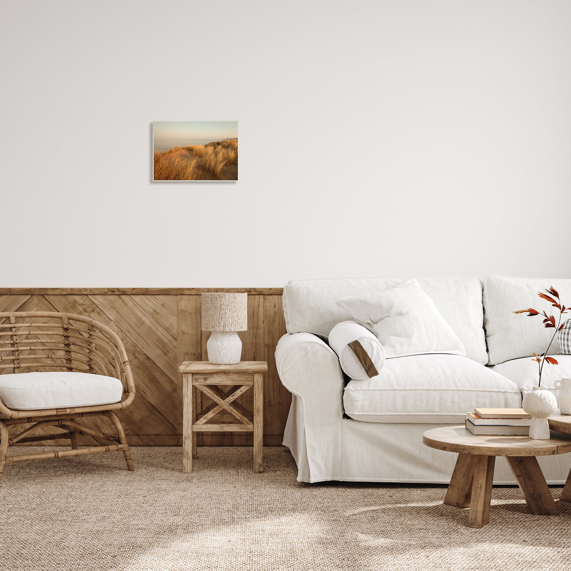 Stupell Indtries Ocean Cliff Sunset Sun Bleached Grass Seaside Photography,15 x 10,Design by Ian Winstanley
