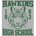 thumbnail image 2 of Netflix Men's Stranger Things Hawkins High School Tiger 1983 Pull Over Hoodie Athletic Heather Small, 2 of 4