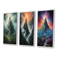 thumbnail image 3 of Designart "Enigmatic Splendid Peak Enchanted Reveries II" Meadow Framed Wall Art Set Of 3 - Green Traditional Frame Canvas Set For Living Room Decor, 3 of 6