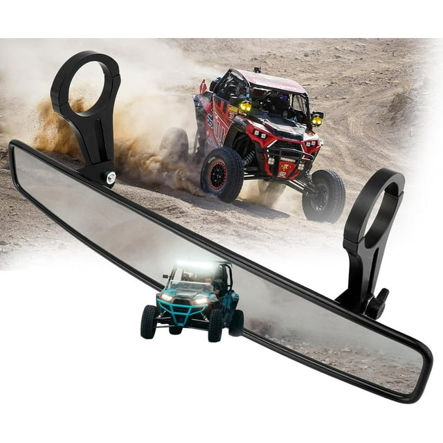Wide Rear View Race Mirror Convex Mirror with Clamp Compatible for ATV UTV Polaris RZR XP S