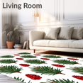 thumbnail image 2 of ODIKA 8'x10' Machine Washable Non-Slip Area Rug, Winter Botanical Pine Needle Floor Covering with Seasonal Fruit Details High Traffic Rug, Green, 622112, 2 of 7