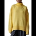 thumbnail image 1 of Suéter de Mujer, Jersey de Punto Grueso de Larga con Dobladillo Alto y Bajo, Jersey Básico de Moda para Otoño e Invierno Amarillo S, 1 of 10