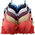 thumbnail image 2 of Iheyi 6 Pieces Plus Size Wired Full Cup/Demi Lace Plain Light Padded D/DD/DDD Bra (40DDD), 2 of 4