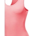 thumbnail image 4 of A2Y Women's Fashion Basic Premium Cotton Racerback Tank Body Suit Bright Pink S, 4 of 5