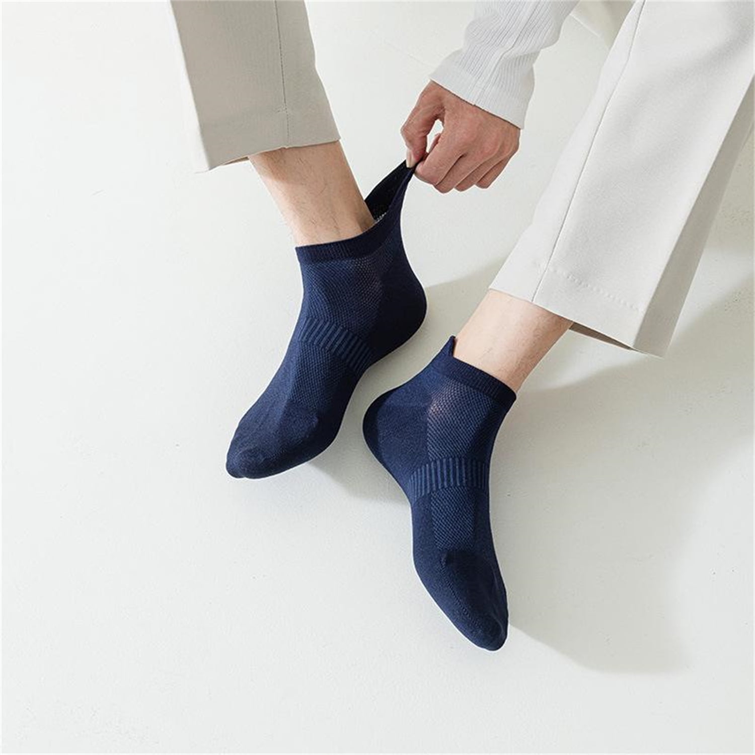 Sookeceks Ankle Socks for Mens, 6 Pairs Bamboo Rayon Breathable Sports Low Cut Thin Size 7-11