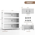 thumbnail image 3 of Collapsible Stackable 240Gal Extra Large Storage Bins with Lids, 3-Pack Rolling Organizer Cabinet with Doors for Home & Closet, White, 39.4" W, 3 of 7
