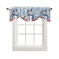 thumbnail image 2 of Christmas Poinsettia Snowman Window Curtain for Living Room Christmas Kitchen Cabinet Tie-up Valance Curtain Rod Pocket, 2 of 6