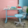thumbnail image 4 of Infans Height Adjustable Kids Desk & Chair Set Study Desk Chair w/Sit-brake Caster Blue, 4 of 7