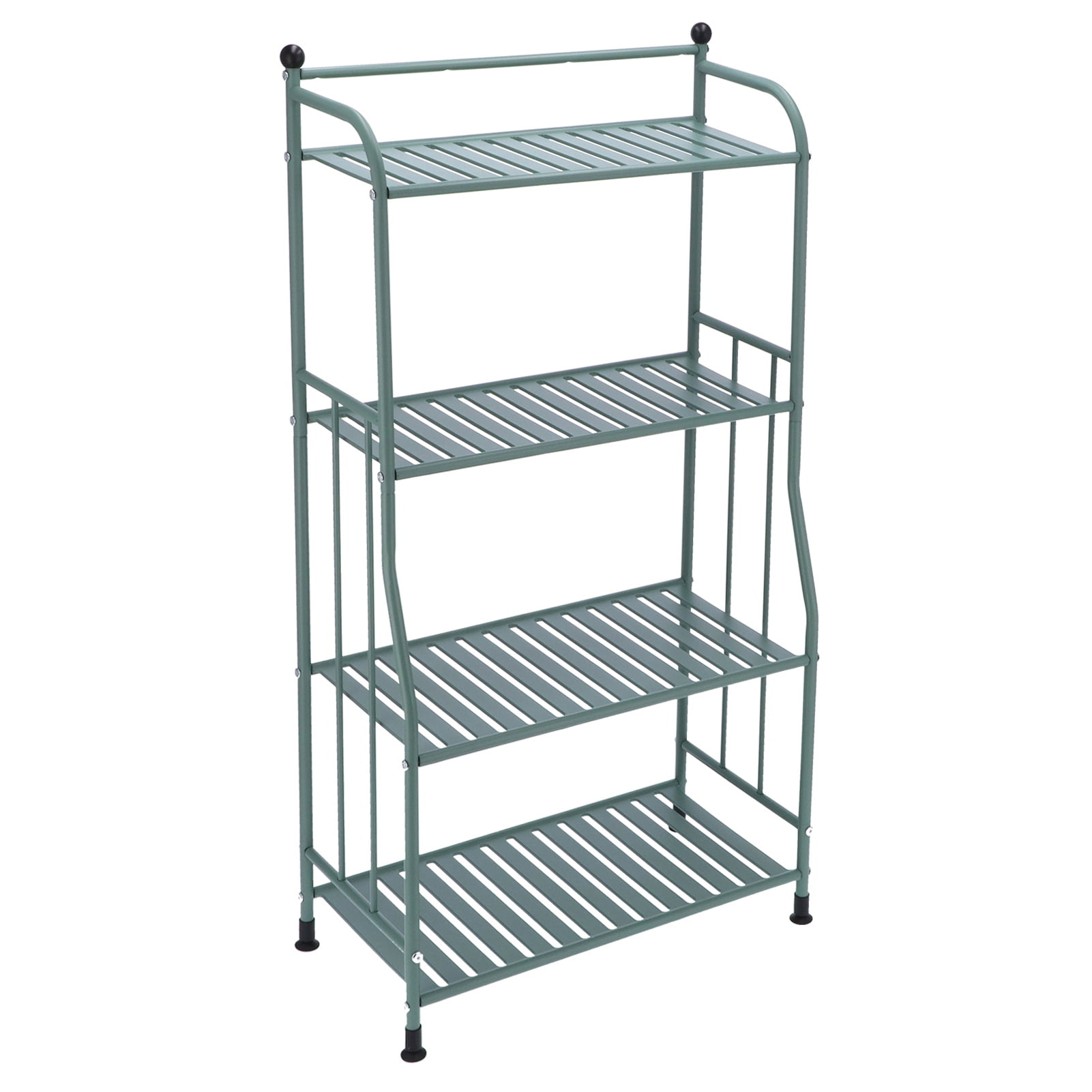 WALFRONT Kitchen 4‑Tier Metal Rack Standing Utility Shelf Multifunctional Iron Free Standing