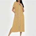 thumbnail image 2 of Tnhcen Women's Zip Up Robe Long Length Pajama Dress Heart Print Cozy Fleece Loungewear with Pockets Soft Sleepwear S-2XL Yellow, 2 of 7