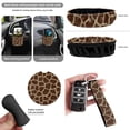 thumbnail image 6 of HUISEFOR 15 Pcs Giraffe Car Seat Cover Full Set for Most Truck SUV Including Steering Wheel Cover Seat Belt Cover Garbage Can Rear View Mirror Cover Coasters Suitable for Most Cars SUV, 6 of 7