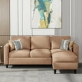 thumbnail image 4 of Sobaniilo Sectional Sofa Free Combination Sectional Couch Small L-Shaped Linen Fabric Sofa for Living Room(Chocolate), 4 of 8