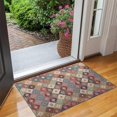 thumbnail image 2 of Orange Ethnic Rhombus Pattern Door Rugs,Washable Non Slip Door Mats Indoor,Decorative Door Mats,Entry Mat Indoor for Entrance,Bedroom,Kitchen,Bathroom,17"x30", 2 of 6