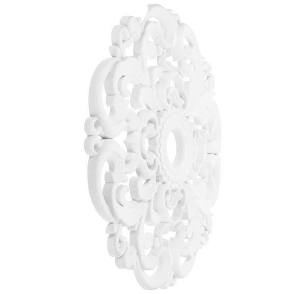 GOOHOCHY Fan Ceiling Medallion Openwork Carving Ceiling Medallion White 1Set 12.2In
