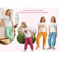 thumbnail image 5 of Jolyshlid Girls Outfits 6 Pcs Heart Printed Short Sleeve Tee Tops and Jogging Pants Set Summer Clothing Red Green Yellow 7-8 Years, 5 of 11