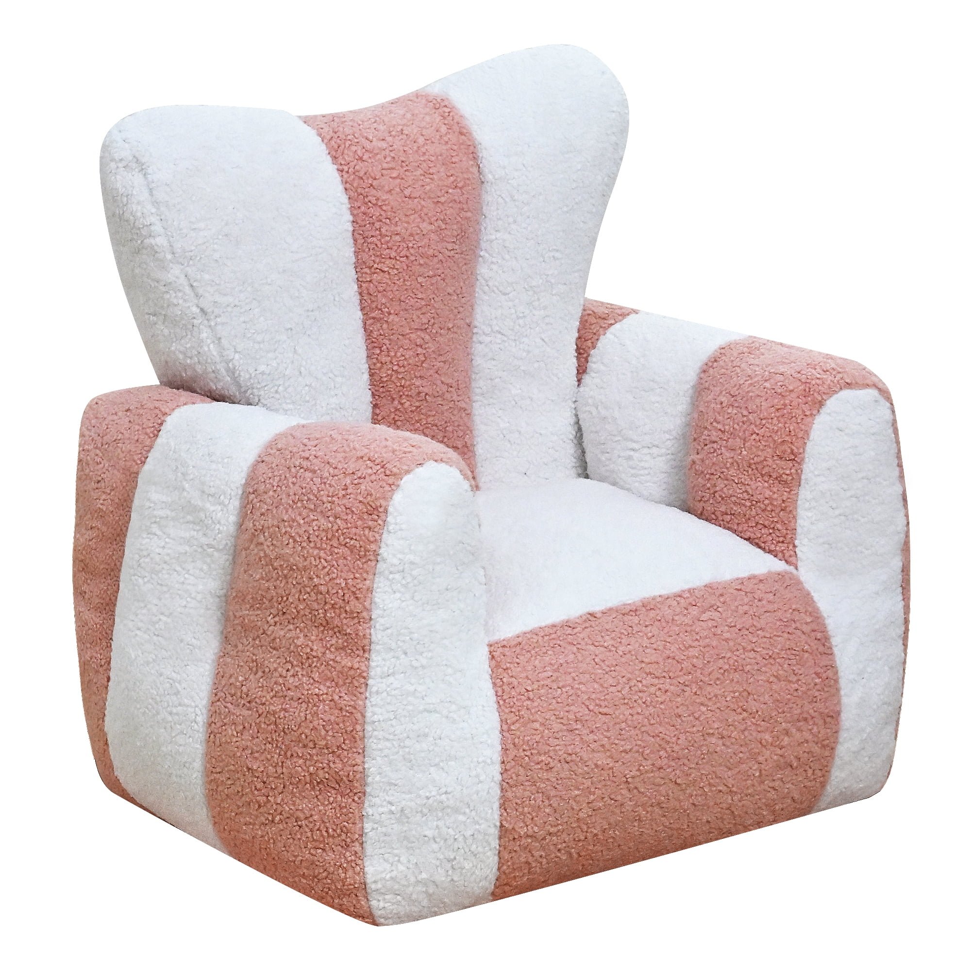 Leumius Bean Bag Chair,Comfy Teddy Beanbag Chair with a Color-Block and Heart-Shaped Backrest,Large Reading Chair for Living Room, Bedroom, ApartmentWhite+Pink