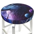 thumbnail image 3 of Pofeuu Feathered Wolf Print Round Bar Stool Covers - Super Soft and Washable Elastic Stool Cushion Slipcover Easy Clean Velvet-14 inch, 3 of 7