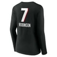 thumbnail image 3 of Women's Bijan Robinson Black Atlanta Falcons Team Wordmark Name & Number Long Sleeve V-Neck T-Shirt, 3 of 3