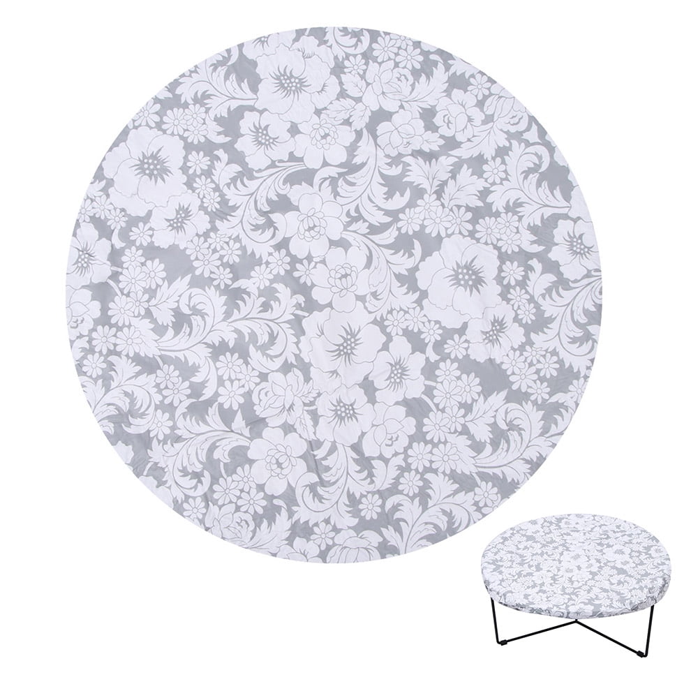 Indoor Outdoor Patio Round Fitted Vinyl Tablecloth Flannel Elastic Edge