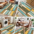thumbnail image 5 of 3'x5' Rug for Living Room Bedroom, Brown Blue Vintage Washable Area Rugs Non-Slip Carpet Mats, Retro Farmhouse Elegant Pastoral Indoor Low Pile Area Rug Runner for Kitchen, Mudroom, 5 of 8