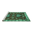 thumbnail image 2 of Ahgly Company Machine Washable Indoor Rectangle Abstract Turquoise Blue Modern Area Rugs, 2' x 4', 2 of 4