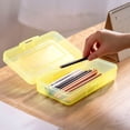 thumbnail image 4 of Lzobxe Plastic Pencil Box Extra Large Capacity, Clear Yellow, 4 of 7