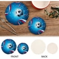 thumbnail image 3 of SKYSONIC Soccer Ball Glitter Pot Holders Trivets, 2 Pcs Heat Resistant Trivets,Russian Flag Ribbons Cotton Thread Weave Mats for Hot Pads Pans Pot Bowl Teapot for Kitchen Decor, 3 of 7