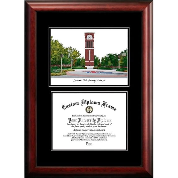 Campus Images LA988D-1185 8.5 x 11 in. Louisiana Tech University Diplomate Diploma Satin Mahogany Frame