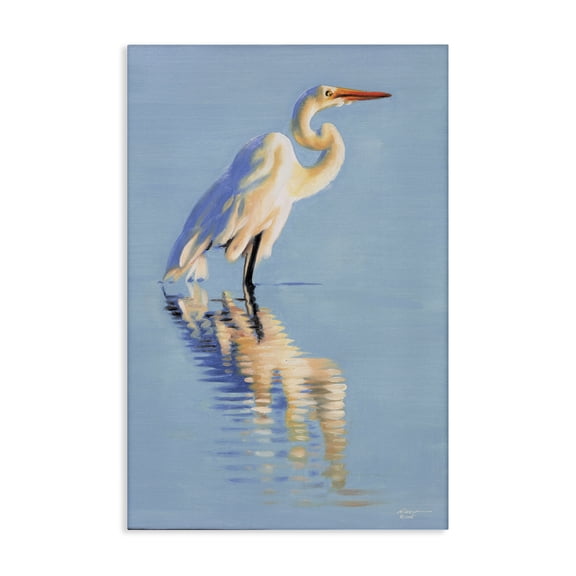 Stupell Industries Coastal Blue Egret Reflection Canvas Art, 16 x 24, by D. Rust