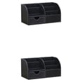 thumbnail image 2 of Seitruly Organizador de escritorio de cuero PU, portalápices multifunción, cajonera, teléfono, caja de Control remoto, accesorios para Negro 2Conjunto, 2 of 6