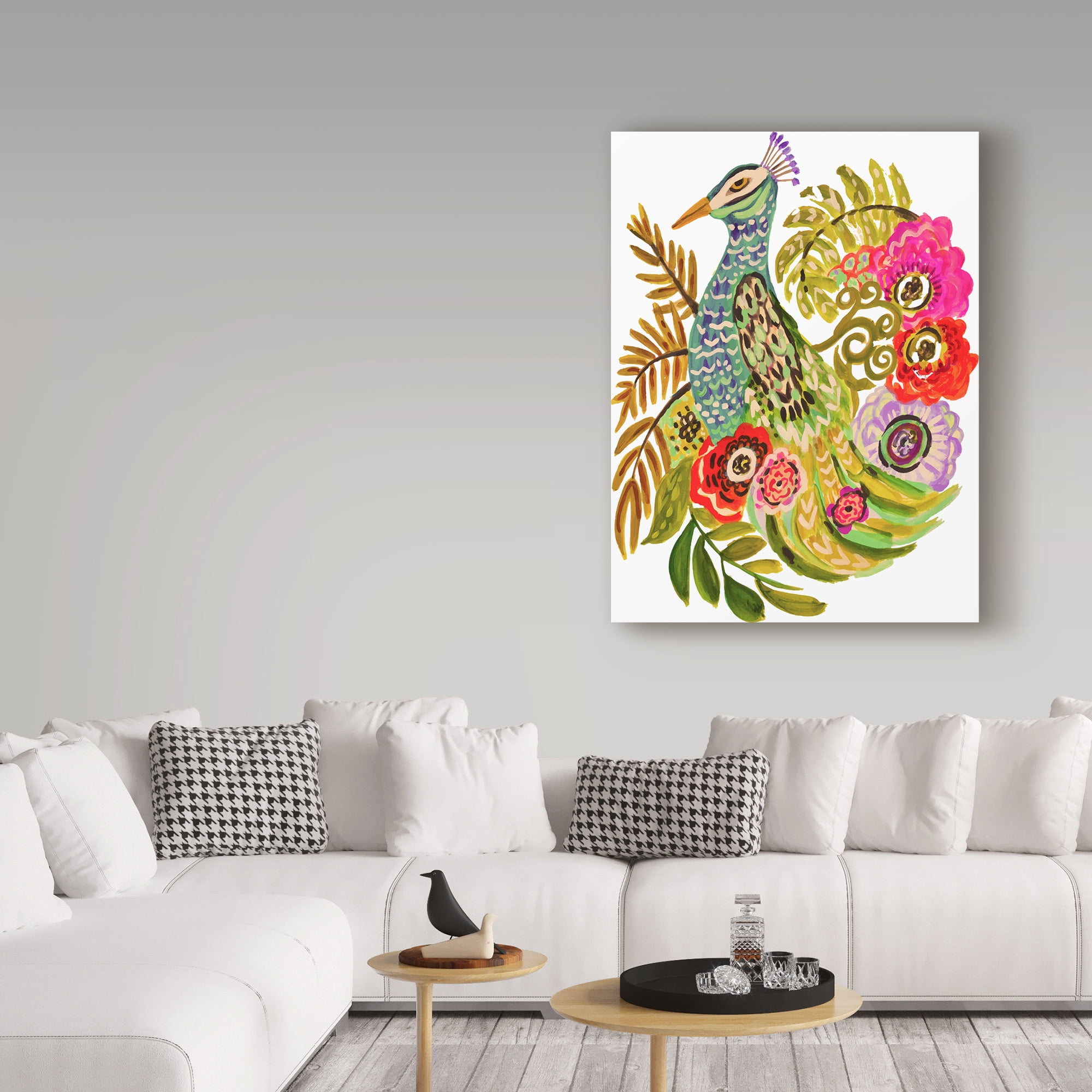 Trademark Fine Art 'Peacock Blue' Canvas Art by Karen Fields