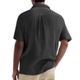 thumbnail image 4 of WTOBBY Men's Casual Short-Sleeve Shirt with Collar and Buttons Solid Color, Lightweight, Breathable, and Versatile Stylish Top for Men, Perfect for Business, Casual,Black XL, 4 of 6