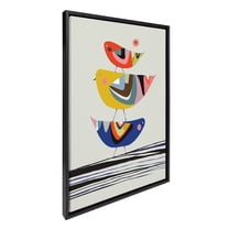 Kate and Laurel Sylvie The Family Tree Framed Canvas Wall Art by Rachel Lee of My Dream Wall, 23x33 Black, Colorful Animal Art for Wall