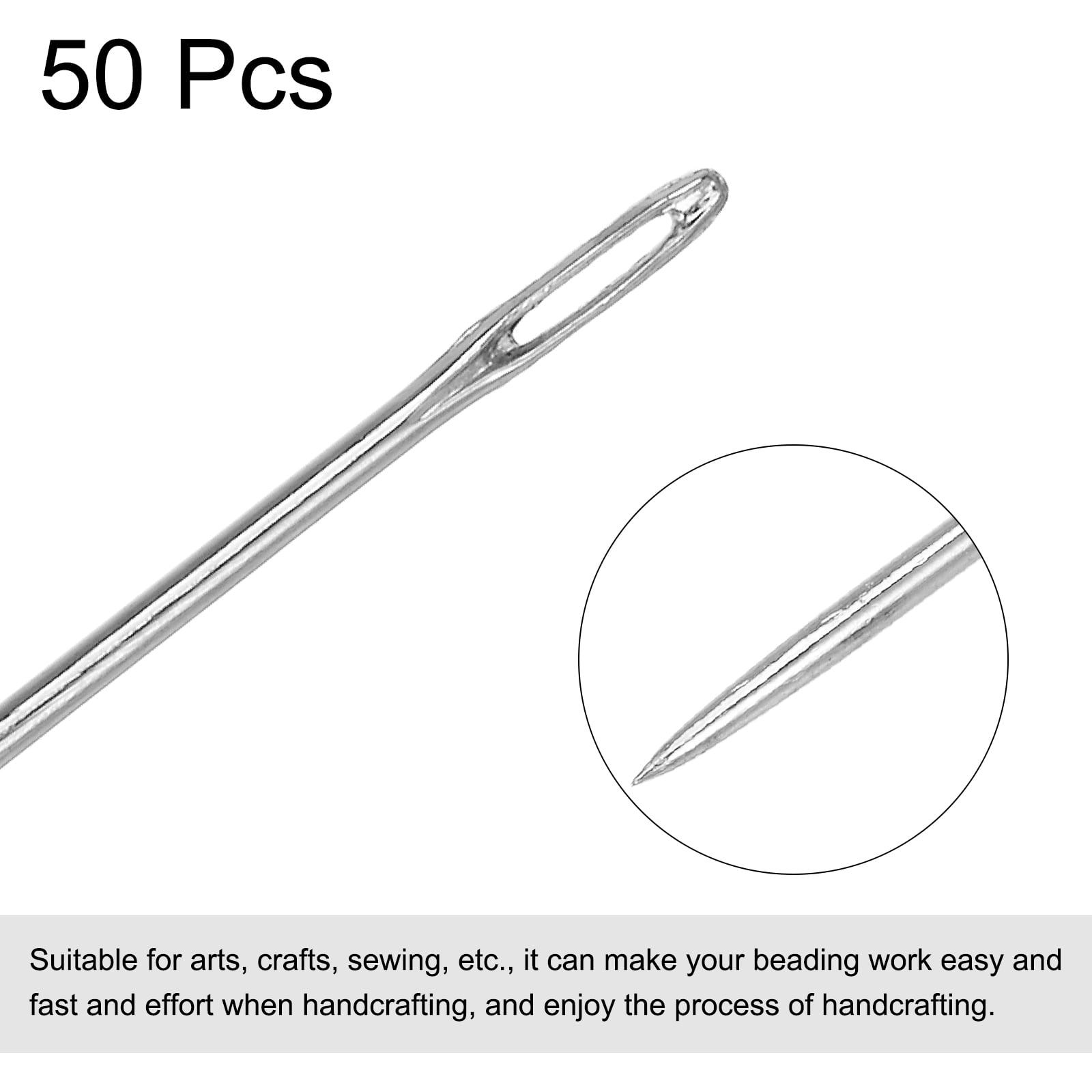 Unique Bargains Beading Needles Fine Thin Long Straight Sewing Embroidery Thread 0.7x120mm
