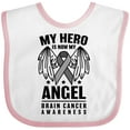 thumbnail image 3 of Inktastic My Hero is Now My Angel Brain Cancer Awareness Boys or Girls Baby Bib, 3 of 4