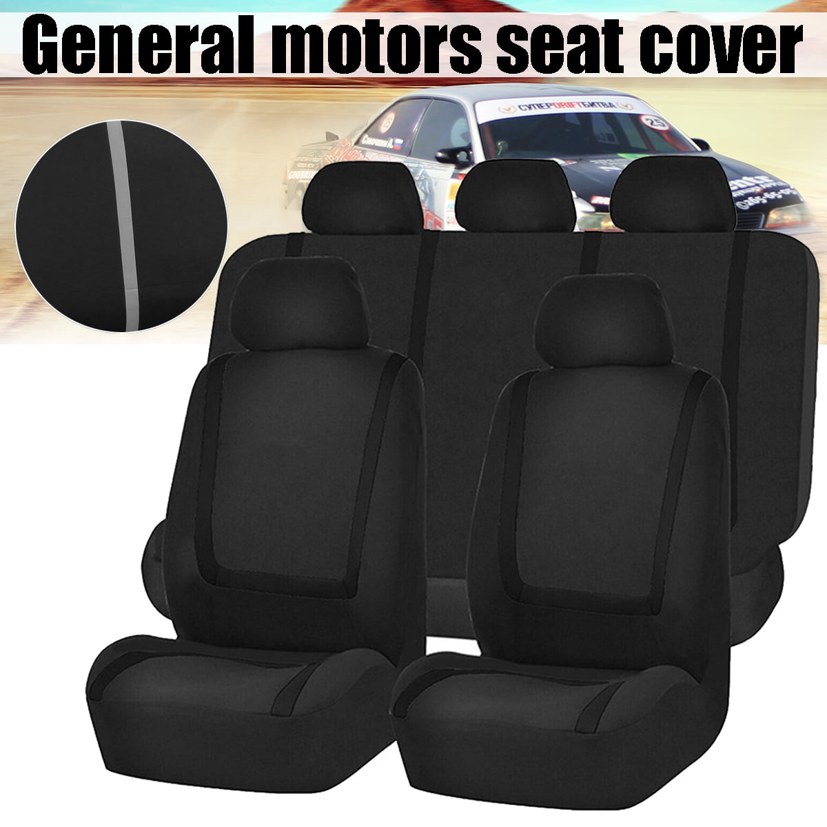 2 BLACK FRONT CAR SEAT COVERS 