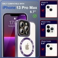 thumbnail image 2 of for iPhone 13 Pro Max Case, [Compatible with MagSafe] [Built-in Camera Cover Stand] Shockproof Plating Edges, Clear Protective Magnetic Transparent Phone Case for iPhone 13 Pro Max - Purple, 2 of 16