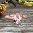 thumbnail image 6 of 1 Carat Oval Cut Morganite Engagement Ring Solitaire Promise Ring On 10k Rose Gold Personalized for Brides, 6 of 8