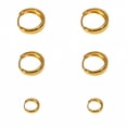 thumbnail image 2 of 14K Gold Plated 925 Sterling Silver Posts Small Hoop Earrings for Women,Trendy Geometric Plain Chunky Huggie Earscape Piercing Pack Hypoallergenic Everyday Gold Hoop Earrings Set 3Pairs, 2 of 9